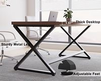 Bureau de travail élégant, bureau à domicile en bois, confortable, pour écrire, étudier, pour les écrivains, les jeux, ordinateur portable, poste de travail, table d'ordinateur de direction