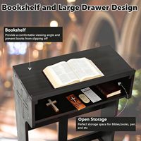 Banc à genoux rembourré pliable BH, banc de prière pliable en bambou avec tiroir de rangement pour la prière à l'église