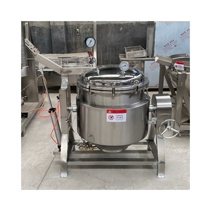 Olla industrial de acero inoxidable con camisa de calentamiento a gas, vapor o eléctrico, para mezcla y cocción, con función basculante y camisa de cocción fija - Product Image 6