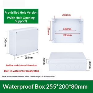 255x200x80mm IP65 <b>Waterproof</b> Junction <b>Box</b> Blank Enclosure No Holes with Built-in Sealing Strip Terminal <b>box</b> - Product Image 2