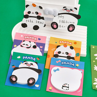 Bloc-notes autocollant pour étudiants avec motif de panda de dessin animé