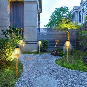 <b>Solar</b> Garden <b>Lights</b> Bamboo Style Led <b>Flame</b> <b>Effect</b> Waterproof Outdoor Courtyard Lawn Decoration 3-Year Warranty - Product Image 1