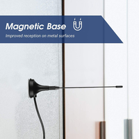 Antenne TV intérieure DVB-T2 ATSC pour chaînes locales gratuites, maison, camping-car, camping, HDTV, antenne magnétique avec câble de 1,5 m