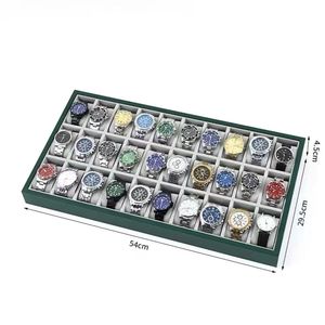Bandeja de exhibición de <span class=keywords><strong>relojes</strong></span> de lujo verde bosque con 6/12/18/24/30 ranuras, organizador de <span class=keywords><strong>relojes</strong></span> de cuero PU premium <span class=keywords><strong>para</strong></span> cajones, armarios y vitrinas de venta al por menor - Product Image 3
