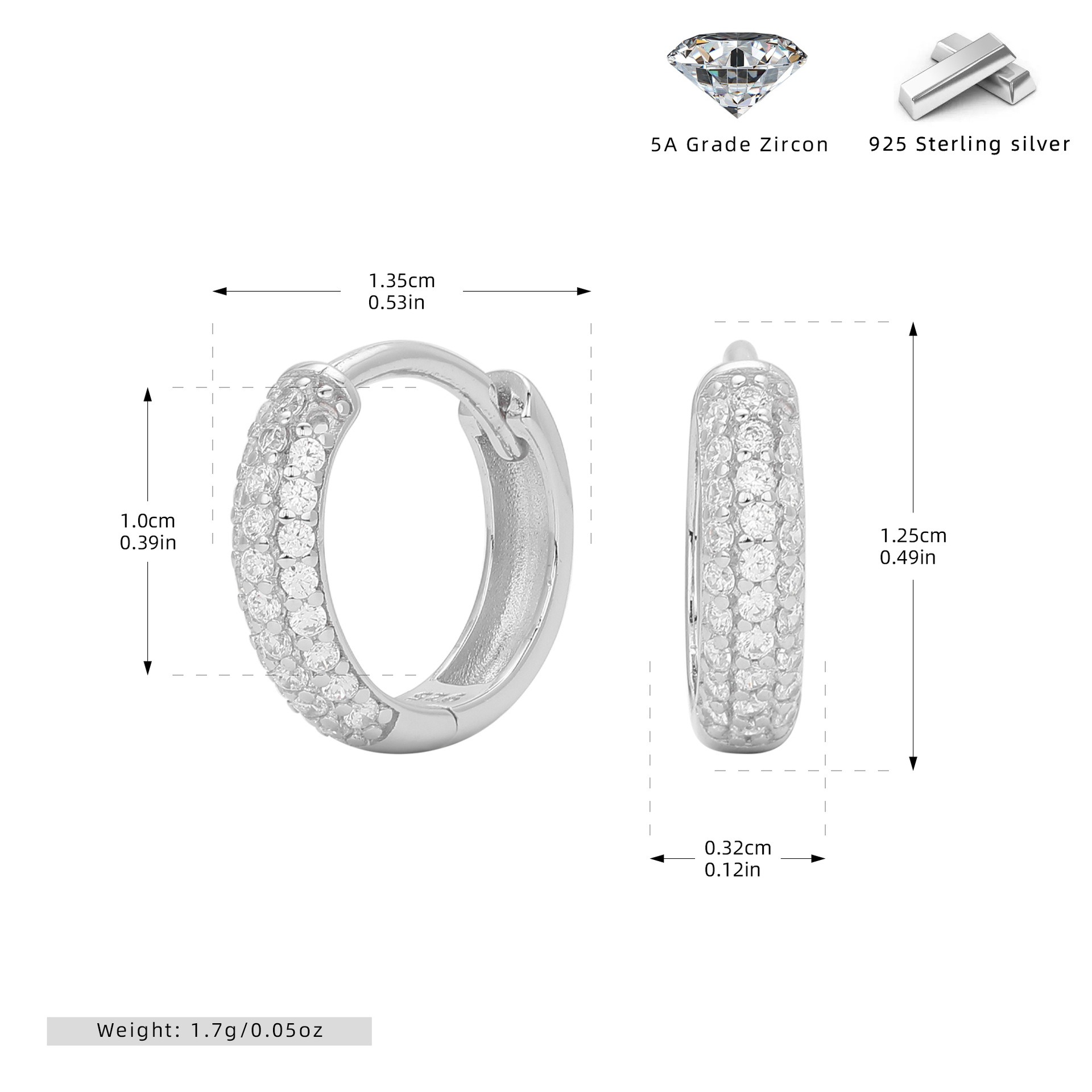 Placcato platino 10mm