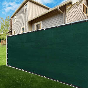 Clôture de protection contre le vent en maille tissée HDPE noire très résistante, pare-soleil portable, facile à assembler, pour jardin - Product Image 1