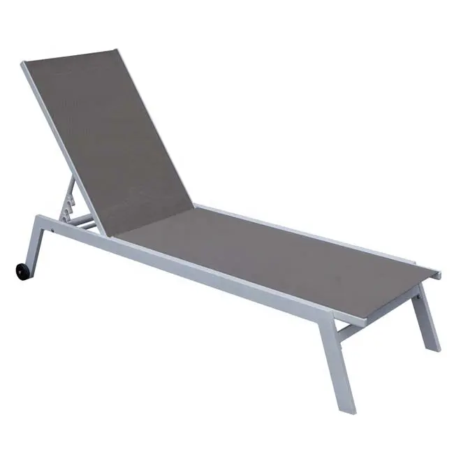 Modern dış mekan mobilyaları alüminyum mobilya Sling uzanmış plaj güneşlenme şezlongu