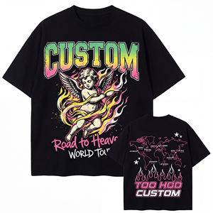 T-shirt de luxe 280 GSM pour homme, 100 % coton biologique, coupe ample, style streetwear, logo personnalisé, vente en gros, t-shirt vierge pour homme, OEM - Product Image 3