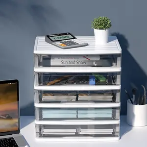 Лидер продаж, прозрачный ящик, высококачественный пластиковый шкаф, настольный офисный ящик A4 для хранения бумаги