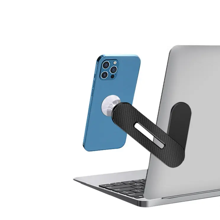 Suporte magnético do telefone do laptop, abs, ajustável, laptop, montagem lateral, clipe de suporte do celular para o monitor do portátil