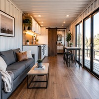 Muros Cortina de Vidrio Transpirables para Casas Contenedor Prefabricadas, Edificios de Oficinas Modernos y Hoteles con Diseño Posmoderno
