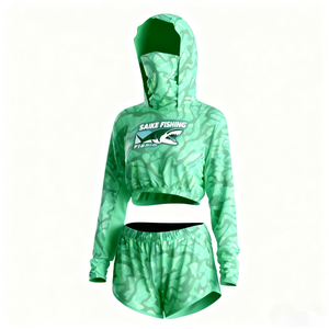 Benutzer definierte Quick-Dry Damen Damen Angel hemd Damen Upf 50 Uv Sonnenschutz Kleidung Angeln Hoodie Crop Top - Product Image 6