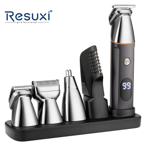Resuxi LK-881 với sạc cơ sở chuyên nghiệp không thấm nước tóc Clipper người đàn ông có thể sạc lại Dao cạo điện 5 trong 1 râu tóc tông đơ - Product Image 1