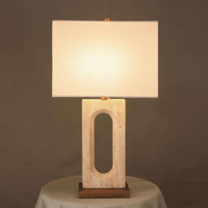 모던 미니멀리스트 스타일 테이블 램프 크리스탈 메탈 직사각형 기둥 이중 램프쉐이드 거실 홈 오피스 데스크 램프 - Product Image 1