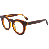 Montures de lunettes rondes rétro en acétate effet écaille de tortue, style créateur, anti-lumière bleue, vente en gros 2026