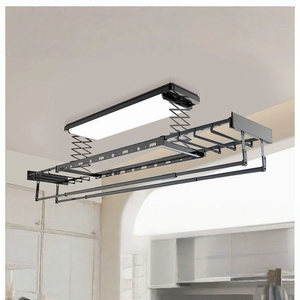 Séchoir à linge électrique intelligent avec éclairage intégré, télécommande, et fonction de levage pour balcon - Product Image 1