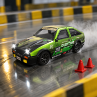Voiture RC de drift 4x4 à l'échelle 1/64, haute vitesse, 2,4 GHz, mini voiture télécommandée avec lumières LED, jeux de bureau pour garçons et enfants