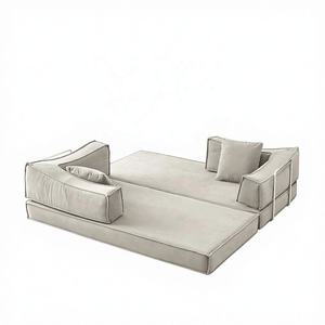 Sofá Modular en Forma de L, Personalizable de Fábrica, con Esponja y Tela, Reclinable sin Estructura, para Sala de Estar - Product Image 5