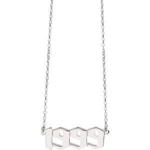 Silver Plated Year Number Necklace Minimalist Women's Collarbone Chain Anniversary Gift Jewelry 2002 2003 1996 2021 - Product Image 5
