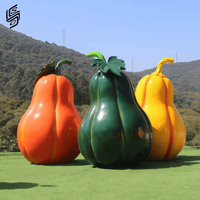 Grande sculpture réaliste de citrouille en résine, sculpture de fruits et légumes pour la décoration extérieure de ferme et d'Halloween
