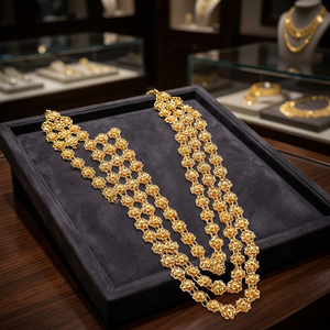 Wholesale Fashion Long Necklaces with Floral Design 14K 18K 24K Gold Plated Brass Jewelry Orthodox Religious Wedding Jewelry - Product Image 4