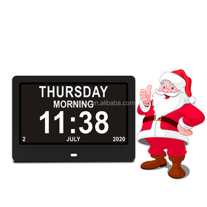 Easy Use Black <strong>White</strong> Color <strong>Large</strong> Fonts Display Dementia Elderly Calendar <strong>Clock</strong> With Medicine Reminder Alarm - Product Image 1