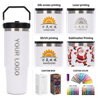 Gobelet isotherme portable en acier inoxydable 304 de 30 oz pour sublimation, avec couvercle et poignée, idéal pour les voyages - Vente en gros