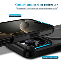 Accessoires de téléphone portable de luxe personnalisés en TPU+PC, design blindé, antichoc, magnétique, pour iPhone 16 Pro Max avec support à bande
