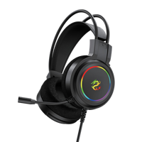 Casque de jeu PJT-DEP2449 avec écouteurs filaires supra-auriculaires, affichage numérique, indicateur de batterie, réduction du bruit pour les jeux sur PC