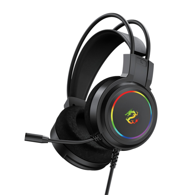 PJT-DEP2449 Gaming Headset with Wired Over-Ear Earphones Jack Digital Display Battery Indicator Noise Reduction for PC Games