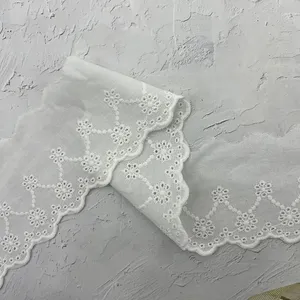 Floral Lace Trim for Bridal Dress French Lace Narrow Stretch 6.8 Cm Elastic Embroidery Lace Trim