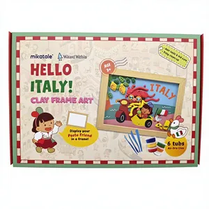 Kit d'activités créatives pour enfants : Cadre d'art en argile à séchage à l'air, 24 couleurs, argile à modeler ultra-légère, ensemble de bricolage pour activités en classe - Product Image 1