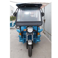 Tricycle Passager Électrique Bajaj Taxi Tuk Tuk, Tricycle Électrique 1000W 4 Places, Rickshaw Couvert avec Toit