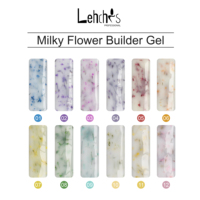 Lehchis Professionnel pour Ongles Constructeur de Gel UV 30G Extension de Gel Dur Clair avec Conception de Fleur Laiteuse Gel de Base pour Salon de Manucure