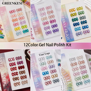 Perle de verre Design brillant vernis à ongles gel 10 Styles Magnétique Cat Eye <span class=keywords><strong>Aurora</strong></span> Effect Series 12 Kit de vernis à ongles gel couleur - Product Image 2