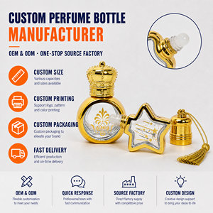 Al por mayor, botella de perfume roll-on vacía de 10ml, mini, de viaje, para decantación de muestras, de vidrio, con diseño de estrella, de manzana, redonda, novedosa, para aceites esenciales - Product Image 1