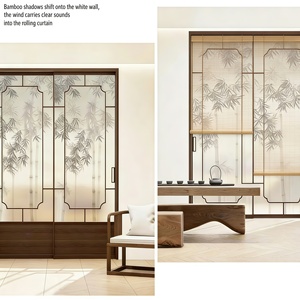 Puerta Corredera de Aluminio Minimalista de Lujo, Silenciosa y Elegante, Inspirada en la Música, con Perfil Delgado para Interiores, Jardín, Estudio, Sala de Estar, Balcón - Product Image 1