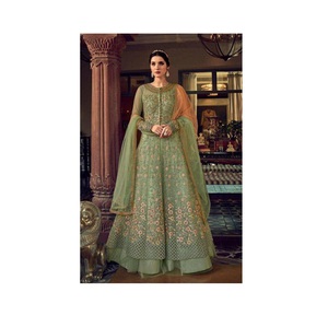 Red pesada con bordado Trabajo Swagat Violet Snow White Salwar Kameez Vestido y proveedor de exportador indio - Product Image 1