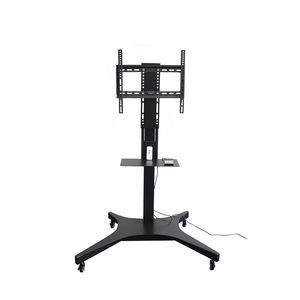 Hot Sales Remote Control <strong>Rotating</strong> <strong>360</strong> <strong>Degrees</strong> <strong>TV</strong> Trolley Metal Adjustable Motorized Electric Movable <strong>TV</strong> Cart
