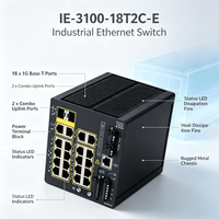 Commutateur réseau industriel IE-3100-18T2C-C-E, équipé de 18 ports Ethernet Gigabit, commutateur Internet IE