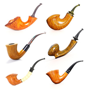 Handmade Bent Tobacco Pipe Heather Wood Large Pufferfish Shape 3mm Mouthpiece Wholesale For Smoking - Product Image 1