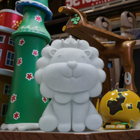 Statue de Père Noël en vinyle non finie populaire pour la peinture avec des couleurs, des pinceaux, décoration de Noël pour les garçons et les filles