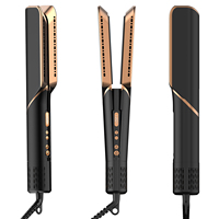 Vente flash - Sèche-cheveux et lisseur électrique en céramique 2 en 1, ions négatifs, écran LED, moteur haute vitesse 1500W, usage domestique, 25-140°C
