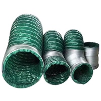 Tuyau de ventilation flexible en tissu polyester à fixation par pince, vert, triple protection, pour échange d'air en atelier