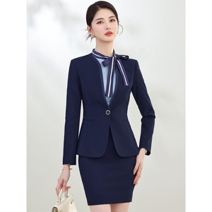 Women's Gray Suit <b>Set</b> Long Sleeve Formal <b>Blazer</b> And Trousers For Commute Anti-Wrinkle Worsted Fabric - Product Image 2