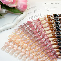 24 faux ongles courts à presser, style manucure française pure et séduisante, bords blancs, amovibles, prêts à poser, pré-dessinés, simples et élégants, style français