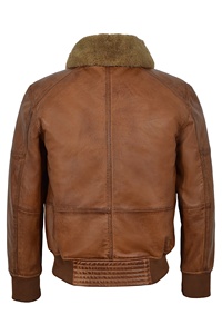 Custom 100% Genuine Rust Tan Nappa Leather <b>Men</b>’s <b>Jacket</b> Rugged Finish YKK Hardware Private Label OEM Utility Street Style - Product Image 4