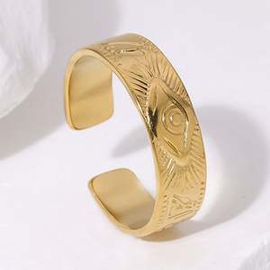 Anillos Abiertos de Acero Inoxidable con Diseño Misterioso del Ojo de Horus para Hombre y Mujer - Product Image 1