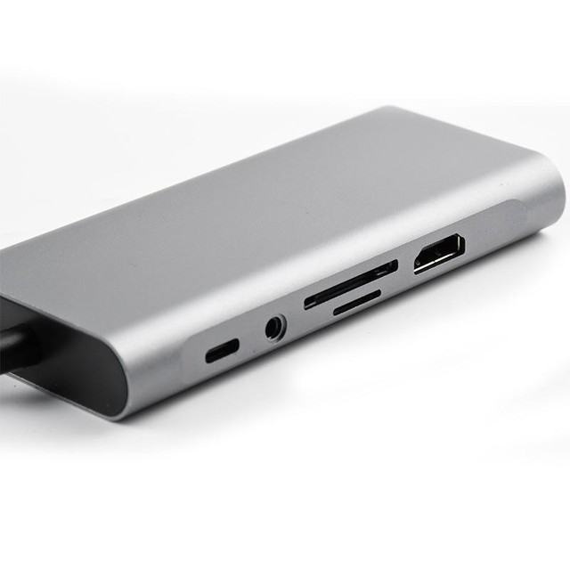 New Design 10-in-1 Type C Hub USB C Hub Multiport Adapter for Mac & Smart Phones Ethernet Aluminium USBC Hub Stocks Available