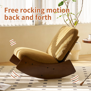 Fauteuil à bascule Glider, structure en bois massif, revêtement de haute qualité, fauteuil d'appoint confortable pour salon ou chambre. - Product Image 2